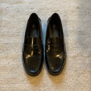 ZARA Faux Patent Leather Penny Loafers - used once in perfect condition